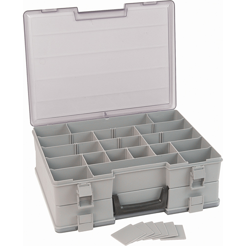 Boîte &agrave; compartiments, Plastique, 48 compartiments, 15-1/2" la x 11-3/4" p, 5" h, Gris Toolneeds Inc.