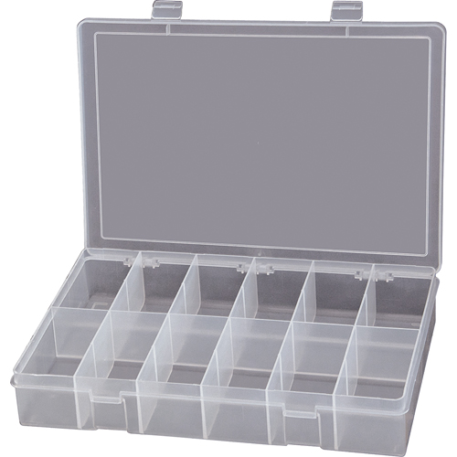 Compact Polypropylene Compartment Cases, 13-1/8" W x 9" D x 2-5/16" H, 12 Compartments Toolneeds Inc.