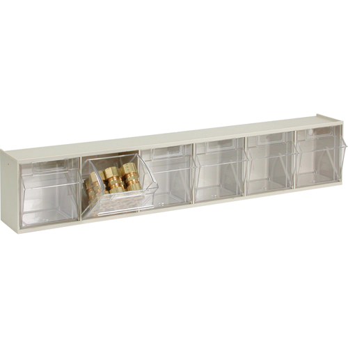 Tip-Out Bins Modular Storage System, 23-5/8" W x 3-5/8" D x 4-1/2" H, 6 Drawers Toolneeds Inc.