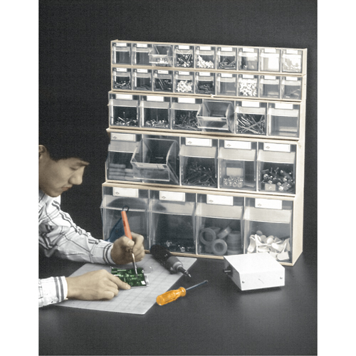 Tip-Out Bins Modular Storage System, 23-5/8" W x 2-1/2" D x 3-1/8" H, 9 Drawers Toolneeds Inc.