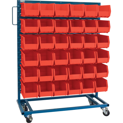Single-Sided Mobile Bin Rack, Single-sided, 36 bins, 36" W x 16" D x 46-1/2" H Toolneeds Inc.