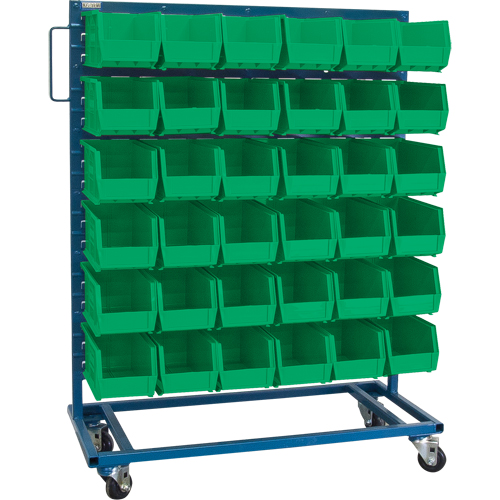 Single-Sided Mobile Bin Rack, Single-sided, 36 bins, 36" W x 16" D x 46-1/2" H Toolneeds Inc.