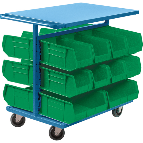 Bin Cart with Bins, Double-sided, 20 bins, 24" W x 38-1/2" D x 36-1/2" H Toolneeds Inc.