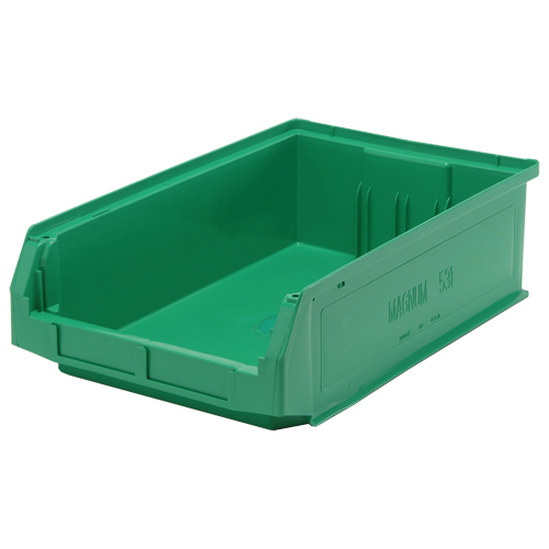 Giant Stacking Containers, 12.375" W x 19.75" D x 5.875" H, Green Toolneeds Inc.