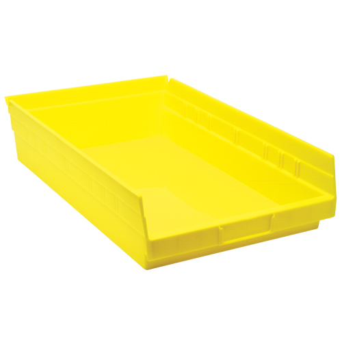 Shelf Bins, 11-1/8" W x 4" H x 17-7/8" D, Yellow, 40 lbs. Capacity Toolneeds Inc.