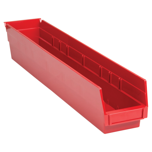 Bacs de rangement pour tablettes, 4-1/8" la x 4" H x 23-5/8" p, Rouge, Capacit&eacute; 50 lb Toolneeds Inc.