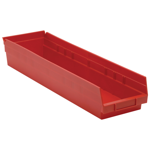 Bacs de rangement pour tablettes, 6-5/8" la x 4" H x 23-5/8" p, Rouge, Capacit&eacute; 50 lb Toolneeds Inc.
