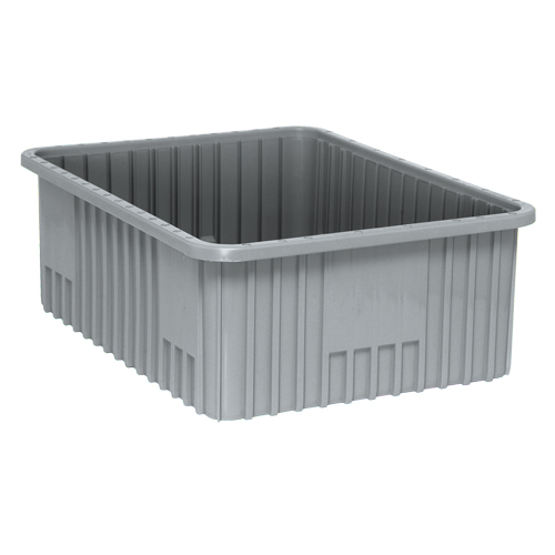Divider Box&reg; Containers, Plastic, 22.5" W x 17.5" D x 8" H, Grey Toolneeds Inc.