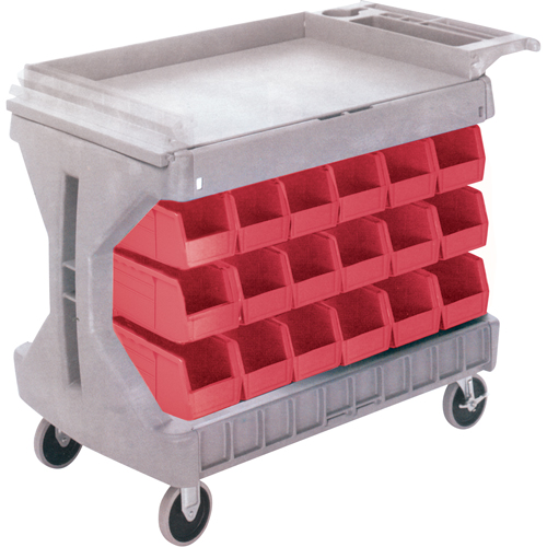 Pro Cart With Blue Bins, Double-sided, 36 bins, 45-5/18" W x 24" D x 34-3/4" H Toolneeds Inc.