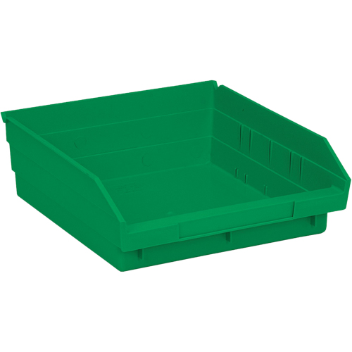 Shelf Bins, 11-1/8" W x 4" H x 11-5/8" D, Green, 30 lbs. Capacity Toolneeds Inc.