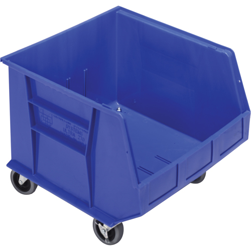 Mobile Bin, 14" H x 16-1/2" W x 18" D, 75 lbs. Capacity, Blue Toolneeds Inc.