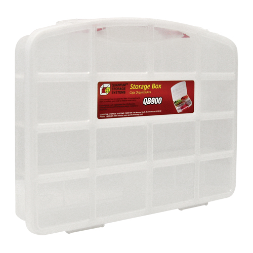 Bac de rangement clair avec compartiments, 13" la x 10-1/4" p x 2-3/8" h, 10 compartiments Toolneeds Inc.