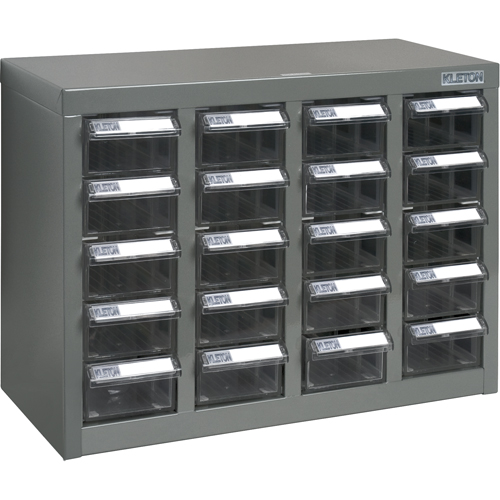 KPC-600 Parts Cabinet, Steel, 20 Drawers, 18-1/3" x 8-2/3" x 13-3/4", Grey Toolneeds Inc.