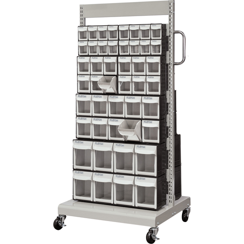 Mobile Tilt Bin Rack, Double-sided, 92 bins, 26-1/4" W x 22" D x 57-1/2" H Toolneeds Inc.