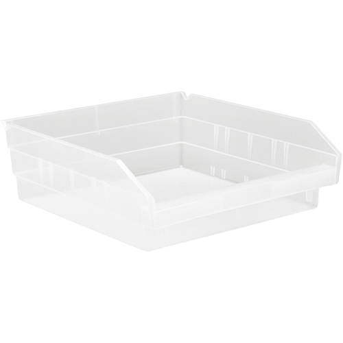 Shelf Bins, 11-1/8" W x 4" H x 11-5/8" D, Clear, 30 lbs. Capacity Toolneeds Inc.