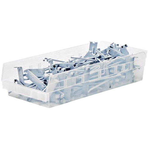 Shelf Bins, 6-5/8" W x 4" H x 23-5/8" D, Clear, 50 lbs. Capacity Toolneeds Inc.