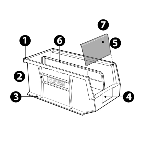 Stack & Hang Bin, 4-1/8" W x 3" H x 7-3/8" D, Blue Toolneeds Inc.