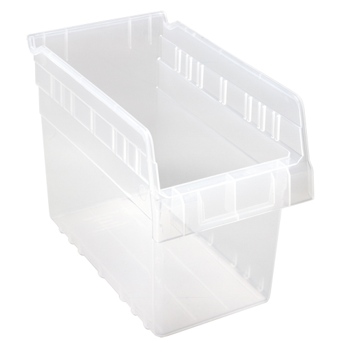 Store-Max Shelf Bins, 6-5/8" W x 8" H x 11-5/8" D, Clear, 44 lbs. Capacity Toolneeds Inc.