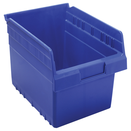 Store-Max Shelf Bins, 8-3/8" W x 8" H x 11-5/8" D, Blue, 44 lbs. Capacity Toolneeds Inc.