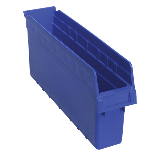 Store-Max Shelf Bins, 4-3/8" W x 8" H x 17-7/8" D, Blue, 56 lbs. Capacity Toolneeds Inc.