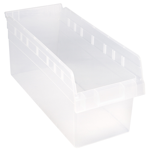 Store-Max Shelf Bins, 8-3/8" W x 8" H x 17-7/8" D, Clear, 56 lbs. Capacity Toolneeds Inc.