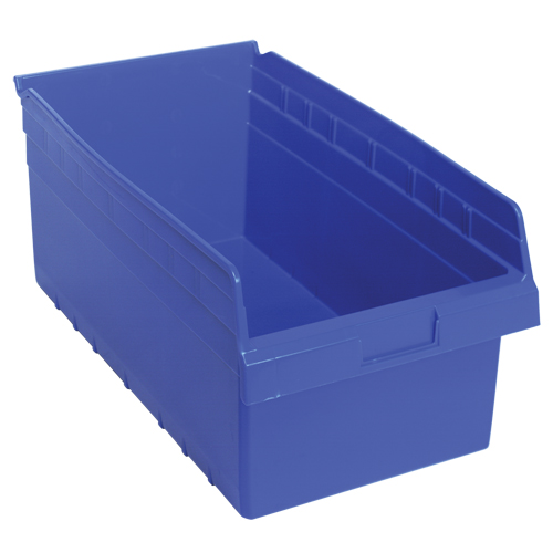 Store-Max Shelf Bins, 11-1/8" W x 8" H x 17-7/8" D, Blue, 56 lbs. Capacity Toolneeds Inc.