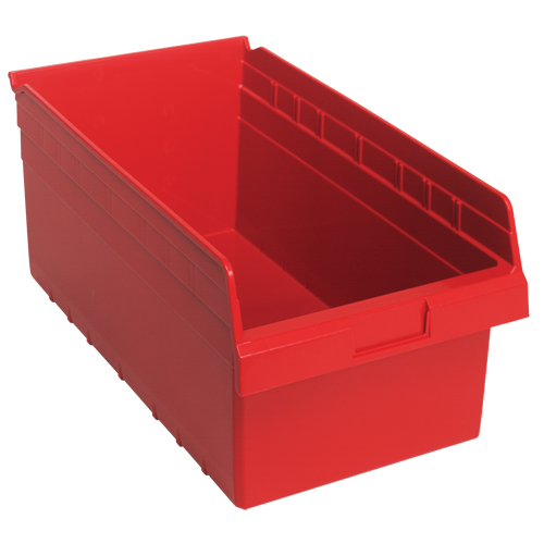 Store-Max Shelf Bins, 11-1/8" W x 8" H x 17-7/8" D, Red, 56 lbs. Capacity Toolneeds Inc.