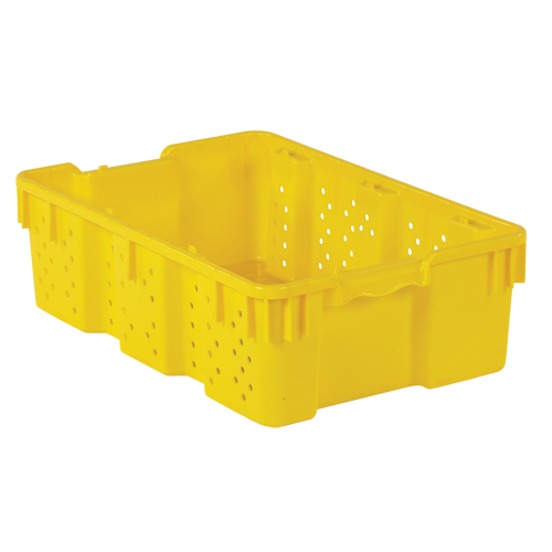 Contenant en plastique empilable Stack-N-Nest pour l'agriculture, 16" x 23,9" x 7,3", Jaune Toolneeds Inc.
