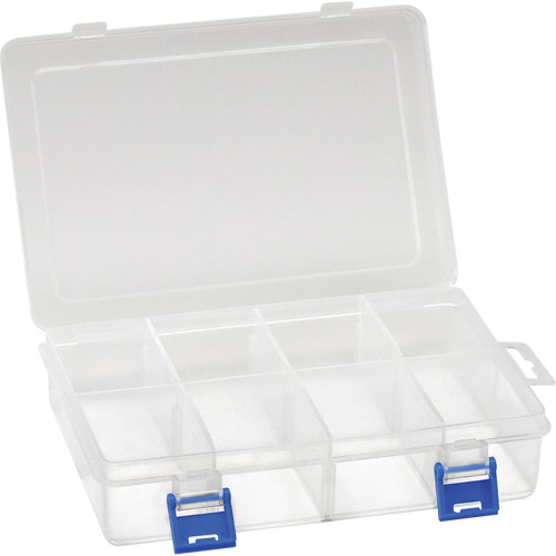 Plastic Compartment Box, 5.5" W x 7.75" D x 1.75" H, 8 Compartments Toolneeds Inc.