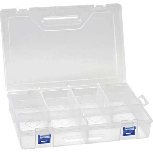Plastic Compartment Box, 7.75" W x 11.75" D x 2.2" H, 10 Compartments Toolneeds Inc.