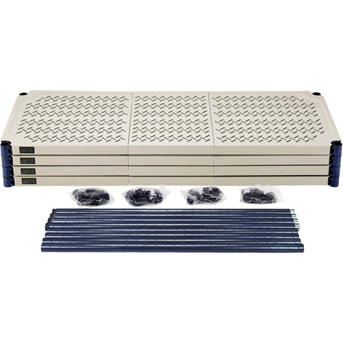 &eacute;tag&egrave;re en fils m&eacute;talliques avec tablettes en plastique, Cadre en fils m&eacute;talliques avec tablettes en plastique, Sans boulons, Capacit&eacute; 600 lb, 48" la x 72" h x 18" p Toolneeds Inc.