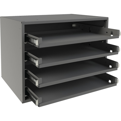 Small Bearing Rack, Steel, 4 Slots, 15-9/16" W x 11-7/8" D x 11-5/16" H, Grey Toolneeds Inc.