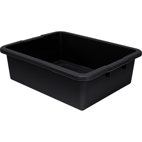 All-Purpose Ribbed-Bottom Storage Tub, 7" H x 17" D x 22" L, Plastic, Black Toolneeds Inc.