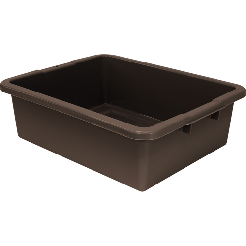 All-Purpose Ribbed-Bottom Storage Tub, 7" H x 17" D x 22" L, Plastic, Brown Toolneeds Inc.