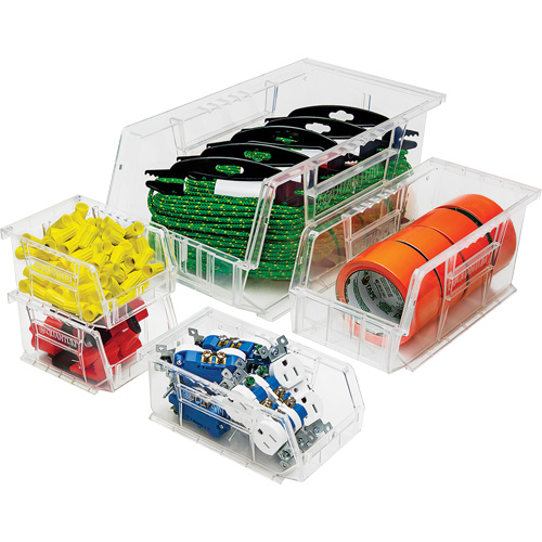 Crystal Clear Ultra Bins, 5-1/2" W x 5" H x 10-7/8" D, Clear Toolneeds Inc.