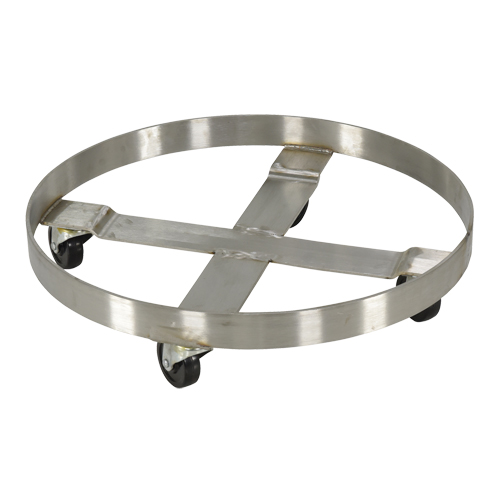 Chariots pour barils, Acier inoxydable, Capacit&eacute;e 800 lb, Diam&egrave;tre 23-1/4", Roue en Caoutchouc Toolneeds Inc.