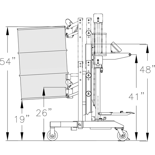 Ergonomic Drum Handler Scale Model - DM-1100-S, 30 - 85 US Gal. (25 - 70 Imperial Gal.) Toolneeds Inc.