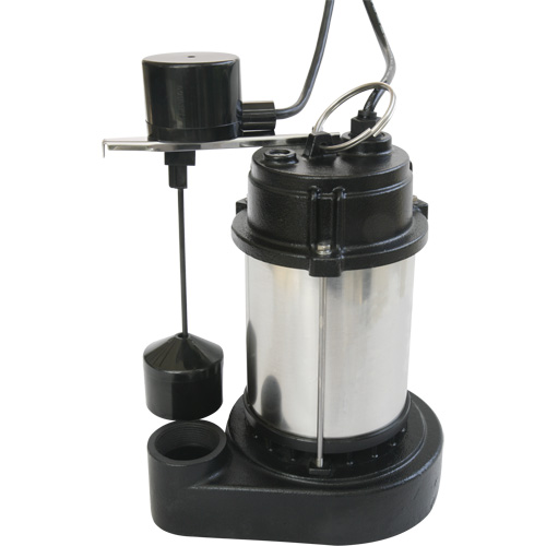 Stainless Steel Housing-Cast Iron Base Sump Pump, 1/3 HP, 3630 GPH Flow Rate Toolneeds Inc.