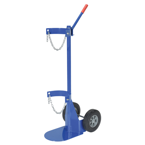 Gas Cylinder Cart, Rubber Wheels, 12" W x 15-1/2" L Base, 500 lbs. Toolneeds Inc.