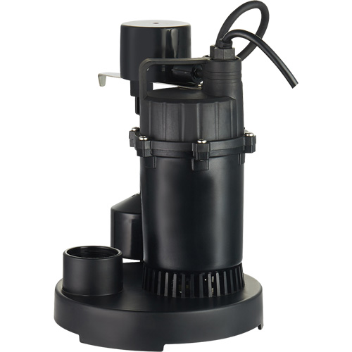 Thermoplastic Submersible Sump Pump, 2560 GPH, 115 V, 4.6 A, 1/3 HP Toolneeds Inc.