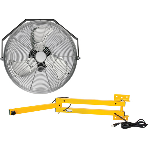 Industrial Workstation Fan Kit with Double Locking Arm, Industrial, 3 Speed, 18" Diameter Toolneeds Inc.
