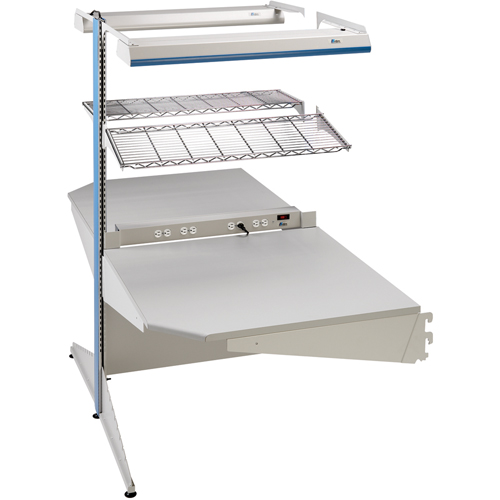 Postes de travail modulaires ergonomiques - Exemples de configurations - A-DC Ajouts de coin &agrave; deux c&ocirc;t&eacute;s, 36" la x 56" p x 84" h, Ajout de coin &agrave; deux c&ocirc;t&eacute;s Toolneeds Inc.