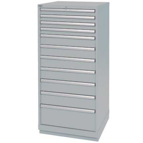 Drawer Cabinets, 11 Drawers, 28-1/4" W x 28-1/2" D x 59-1/2" H, Grey Toolneeds Inc.