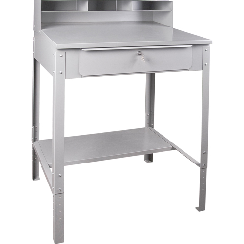 Open Floor Style Shop Desk, 34-1/2" W x 30" D x 53" H, Grey Toolneeds Inc.