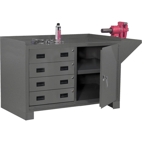 Stationary Workstation, Steel Surface, 60-1/8" W x 24-1/4" D x 36-1/4" H Toolneeds Inc.
