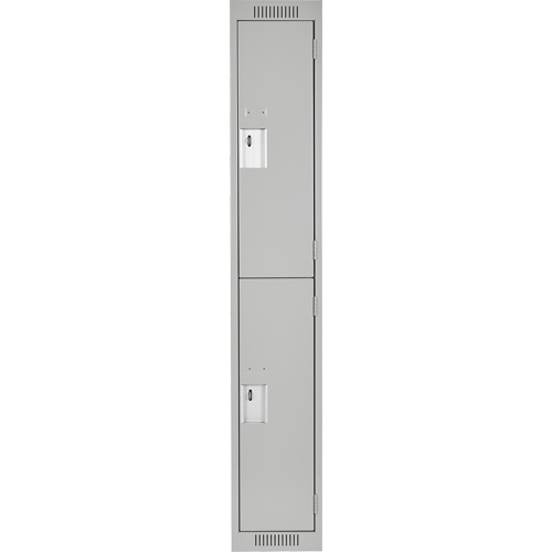 Clean Line Lockers, 2 -tier, 12" x 18" x 72", Steel, Grey, Rivet (Assembled) Toolneeds Inc.