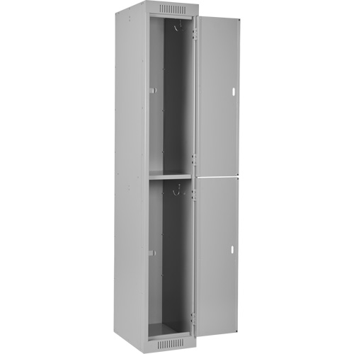 Clean Line Lockers, 2 -tier, Bank of 4, 48" x 18" x 72", Steel, Grey, Rivet (Assembled) Toolneeds Inc.