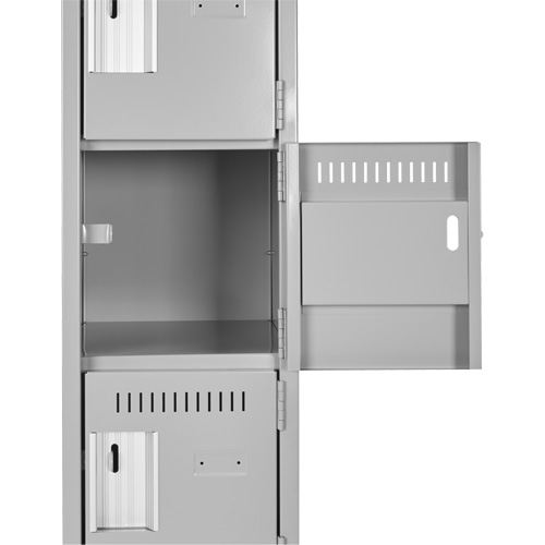Clean Line Lockerette , 6 -tier, Bank of 4, 48" x 18" x 78", Steel, Grey, Rivet (Assembled) Toolneeds Inc.
