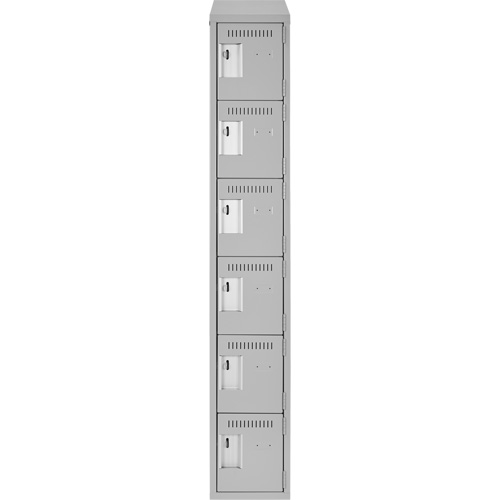 Clean Line Lockerette , 6 -tier, 12" x 18" x 78", Steel, Grey, Rivet (Assembled) Toolneeds Inc.