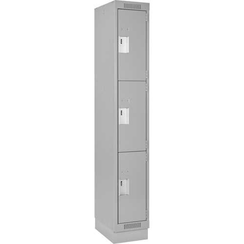 Casiers Clean Line, 3 niveaux, 12" x 18" x 76", Acier, Gris, Rivet (assembl&eacute;) Toolneeds Inc.